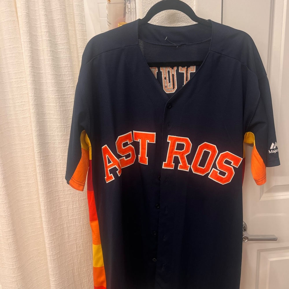 Altuve Majestic Navy and Orange Astros Jersey